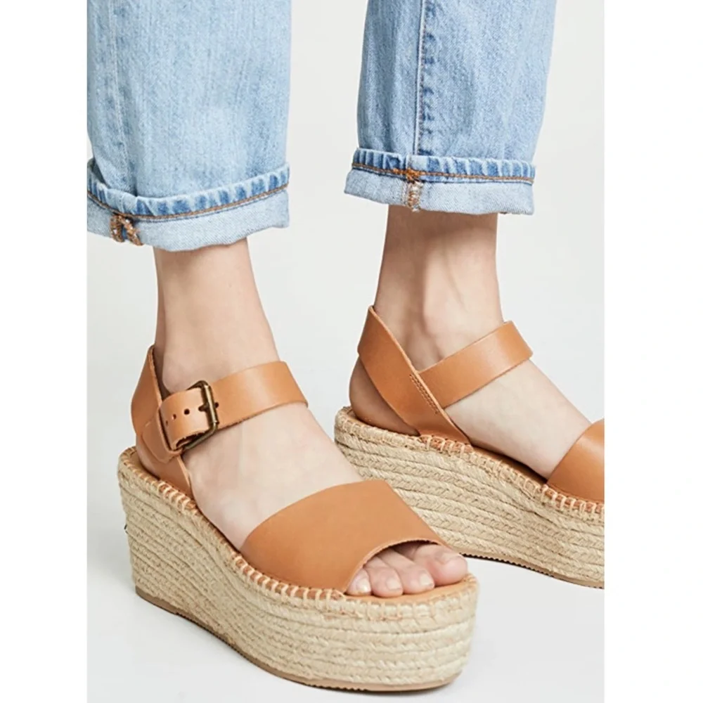 NIB Soludos Minorca High Platform Leather Sandal